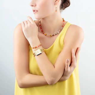 GeoCUBE® Iconic necklace Sunset gold