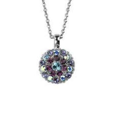 Guardian Angel Pendant \"Purple Aqua\" - Rhodium