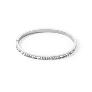 Bangle stainless steel & crystals silver crystal 19