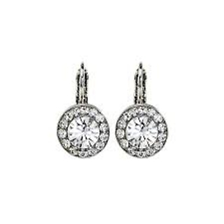 Must-Have PavÃ© Leverback Earrings in Clear - Rhodium