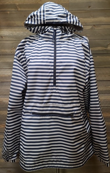 Navy Striped Pack-N-Go Pullover Large