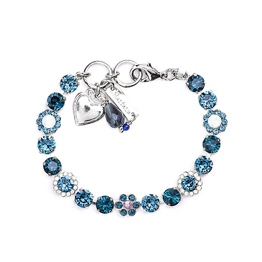 Must-Have Flower Bracelet in \"Mood Indigo\" - Rhodium