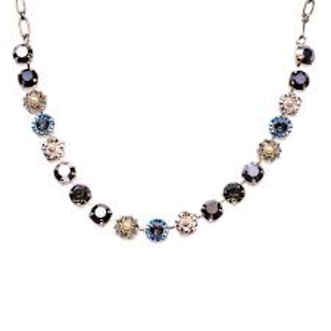 Lovable Rosette Necklace in \"Black Orchid\" - Rhodium