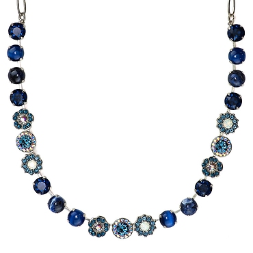 Lovable Mixed Element Necklace in \"Mood Indigo\" - Rhodium