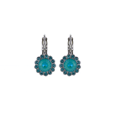 Must-Have Rosette Leverback Earrings in \"Tranquil\" - Rhodium