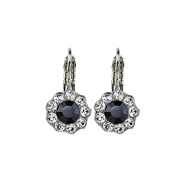 Must-Have Flower Leverback Earrings in \"Checkmate\" - Rhodium