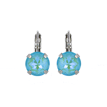 Lovable Single Stone Leverback Earrings in Sun-Kissed \"Aqua\" - R