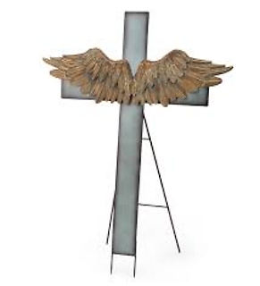 Cross with Angel Wings Easel