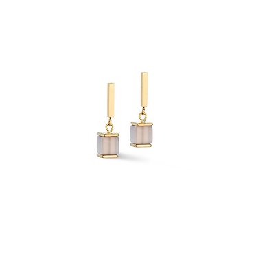 Earrings Precious Statement Cubes grey-peach