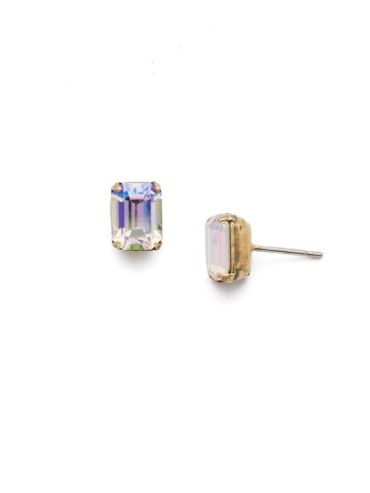 Mini Emerald Cut Stud Earrings