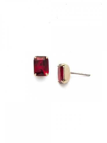 Mini Emerald Cut Stud Earrings