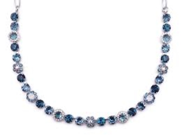 Must-Have Rosette Necklace in \"Mood Indigo\" - Rhodium