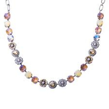 Lovable Mixed Element Necklace in \"Butter Pecan\" - Rhodium