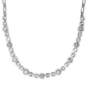 Must-Have Rosette Necklace in Clear - Rhodium