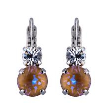 Must-Have Double Stone Leverback Earrings in \"Crystal Moonlight/