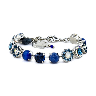 Lovable Rosette Bracelet in \"Mood Indigo\" - Rhodium