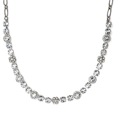 Must-Have Flower Necklace in Clear - Rhodium