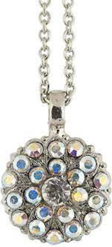 Guardian Angel Pendant \"Crystal Aurora Borealis\"- Rhodium