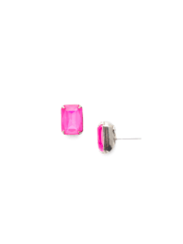 Petite Emerald Cut Stud Earrings