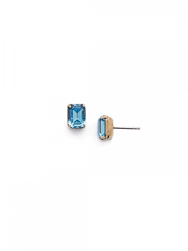 Mini Emerald Cut Stud Earrings