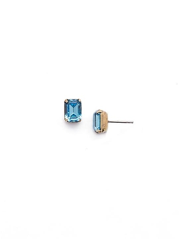 Mini Emerald Cut Stud Earrings